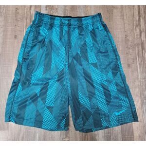 Nike Dri-Fit Basketball Workout Shorts Blue & Black Mens Size S